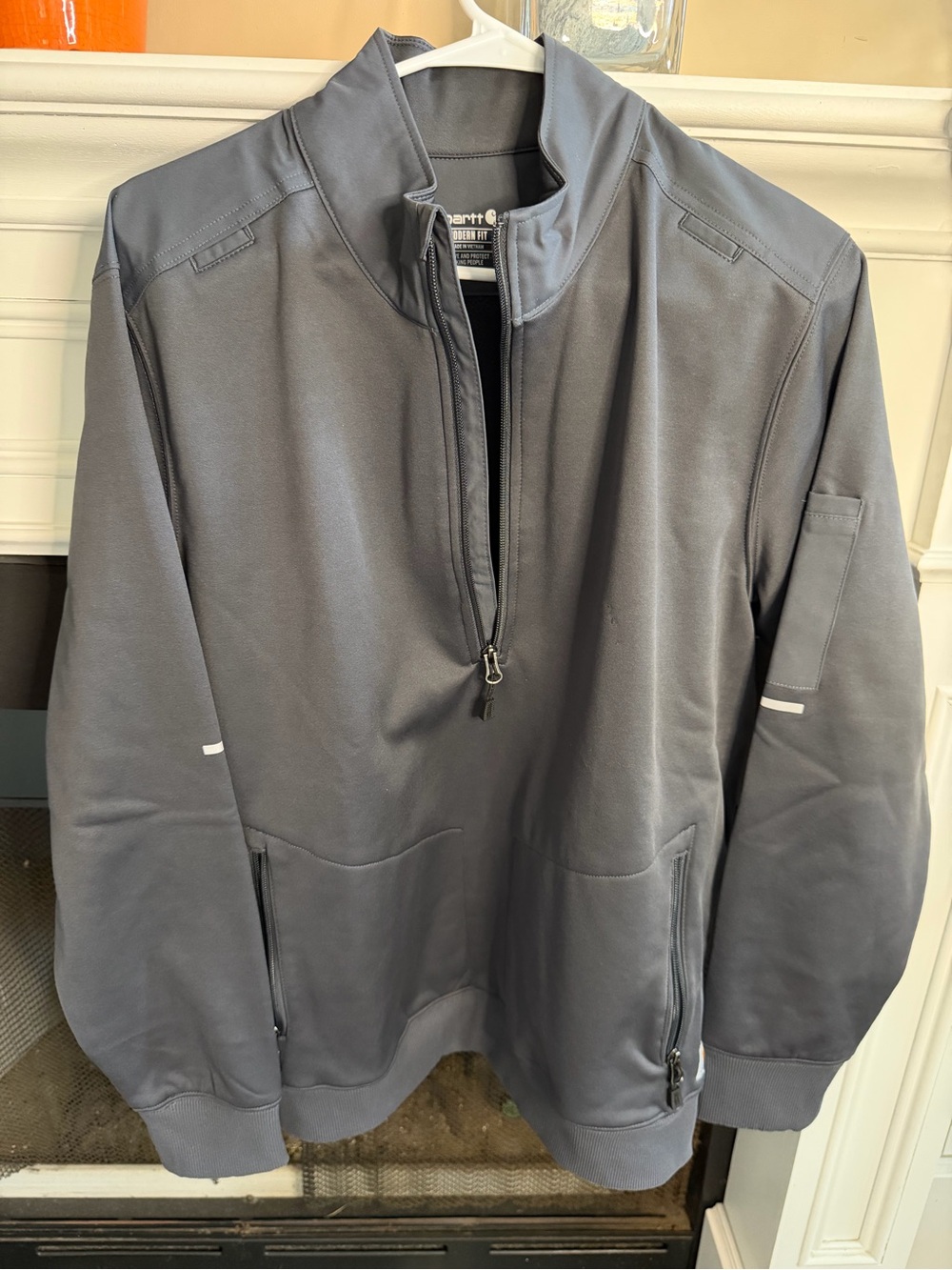 Carhartt Mens Gray Medical Scrub Jacket Fleece Medium Rugged Flex C80023